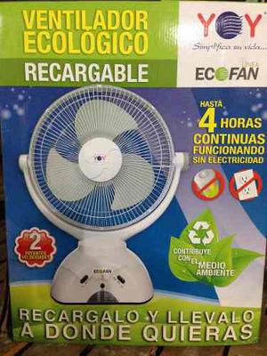Ventilador Recargable Con Lámpara De Emergencia Eco Fan