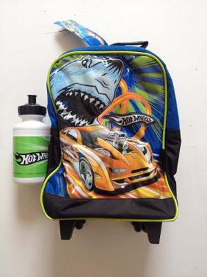 Bolso Morral Escolar Peq Ruedas Cooler Capi Mod Hot Wheels