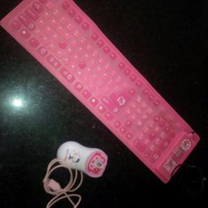 Teclado Portatil Y Mouse De Hello Kitty