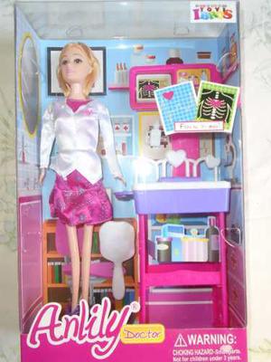 Muñeca Barbie Doctora Anlily Con Accesorios Niñas Juguete
