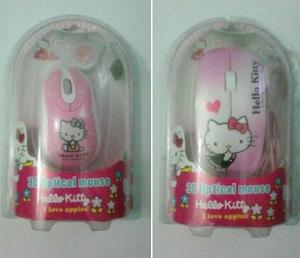 Mouse De Pc Femenino De Modelo Hello Kitty Con Salida Usb