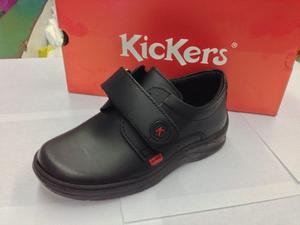 Zapatos Escolares Colegiales Kickers Para Niños 100% Cuero