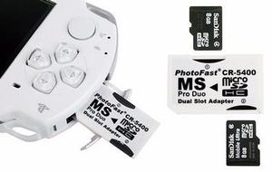 Adaptador Dual De Memoria Micro Sd A Pro Duo Para Camara Psp