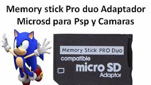 Memory Stick Produo Adaptador Microsd, Para Psp Y Camaras