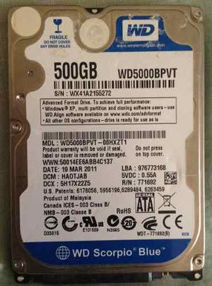 Disco Duro Laptop Westerm Digital 500gb (reparar O Repuesto)