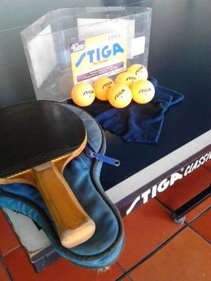 Mesa De Pin Pong Original Stiga Classic Roller Con Su Malla