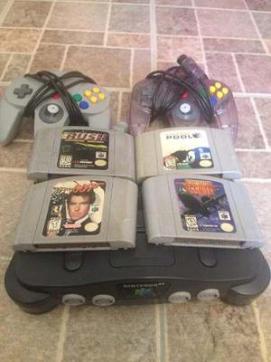 Nintendo 64 Con 2 Controles Y 4 Juegos