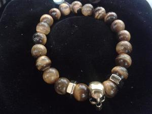 Pulsera Hombre Piedras Naturales Moda Masculina Caballero