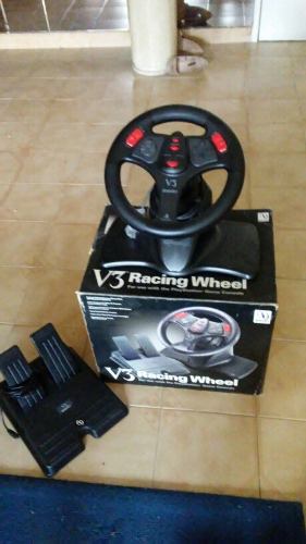Volante Y Pedales V3 Racing Wheel Para Ps1 Y Ps2