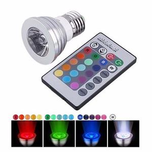 Bombillo Led E27 Rgb 3w Multicolor Incluye Control Remoto