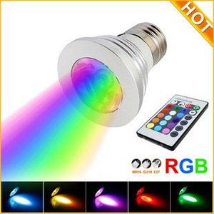 Reflector/bombillo Led Rgb 3w E27 Control Multi Colores