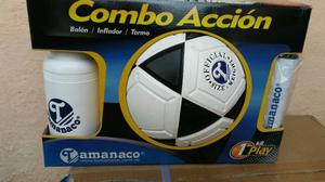 Combo Balon De Futbol #4 Tamanaco + Termo+ Bomba