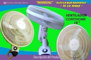 Ventilador Pared Aspa 18 Manual 3vlcd Contihome
