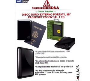 Disco Duro Externo gb 1tb Wd Passport Western Digital