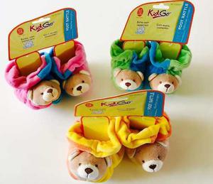 Kid Go Osito Babuchas Antirresbalante Con Sonajero Para Bebe