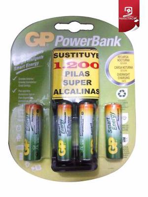 Cargador De Pilas Baterias Gp Recargables Aa 2 Und Aaa 2 Und