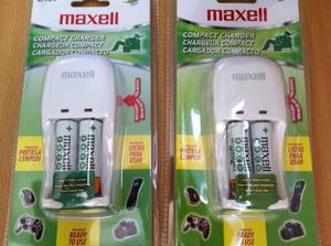 Cargador Pilas Recargables Maxell + 2 Baterias Aa  Mah