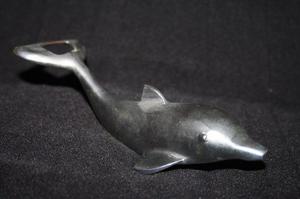 Espectacular Destapador Forma Delfin Botella Marino Metalico