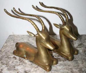 Excelentes Escultura Bronce Gacelas Antilope Venado Ciervo