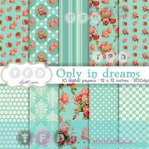 Kit Imprimible Papel Digital Fondos Shabby Vintage Turquesa