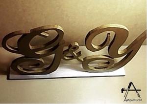 Letras En Mdf Con Bases Y Pintadas