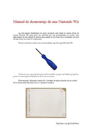 Manual De Desmontaje De Una Nitendo Wii En Formato Pdf