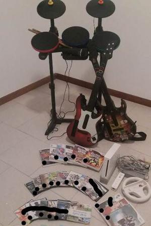 Super Combo Wii Batería Dos Guitarras 29 Juegos Y Mucho Mas