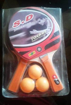 Raquetas De Ping Pong Sd Con 3 Pelotas