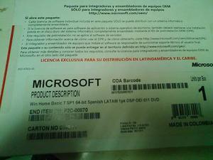 Licencia De Windows 7 Home Basic