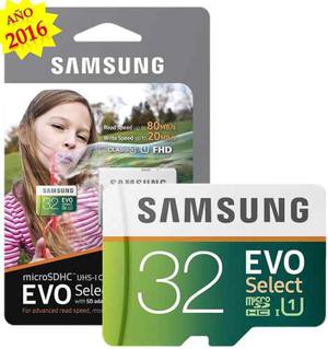 Memoria Micro Sd Samsung 32gb Evo Select Micro Sd 80mb/s