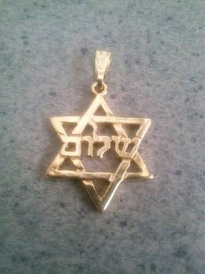 Dije Chapa En Oro. Maguen David Shalom. Kabala, Judaismo
