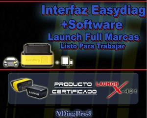 Interfaz Launch Easydiag 2.0 + Software Full Marcas Android