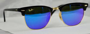 Lentes Rayban Clubmaster  Tornasol Azul 100% Originales