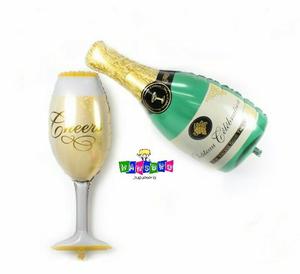 Globos Metalizados Botellas, Champagne, Celebracion, 45 Cm