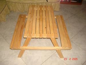 Mesa De Picnic Tipo Americana De Madera De Pino Para Niños