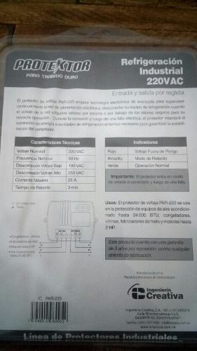 Protector De Voltaje/ Refrigeración Industrial 220 Vac