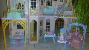Castillo De Barbie Con Carruaje Y Caballos Princ Y Plebella