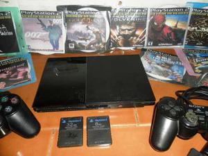 Playstation 2 Slim Chipeado 2controles+2 Memorycard+30juegos