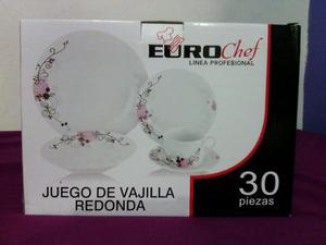 Vajilla Eurochef De Ceramica 30 Piezas Redonda