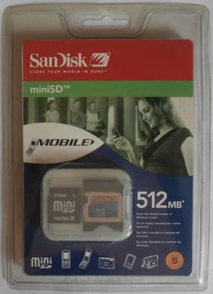 Memoria Sandisk 512 Mb Minisd Con Adaptador Nuevo