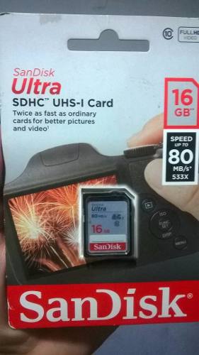 Memoria Sdhc De Camara Profesional Sd 16gb Sandisk Sellada