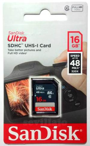 New Memoria Sandisk Ultra Sdhc 16gb Clase x Uhs-i