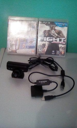 Camara Ps3. + 2 Juegos + Convertidor Control Ps2 A Ps3