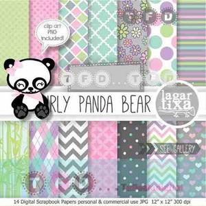 Kit Imprimible Bebe Pandita Rosa Baby Papel Digital Clipart