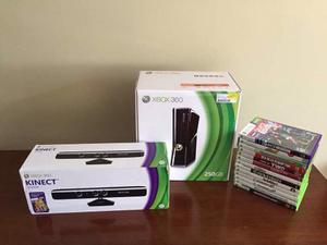 Xbox 360 Slim 250gb +kinect +2 Mandos +12 Juegos Originales