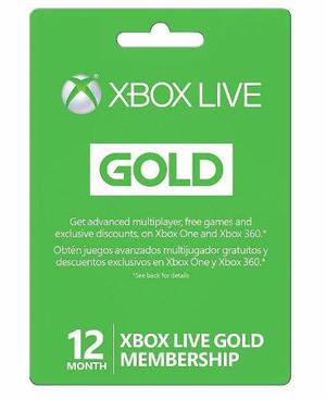 Xbox Live Gold 12 Meses One 360 - Region Libre