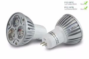 Dicroico Ojo De Buey Led 4w 110v Mr16 Bipin Blanco Y Calido