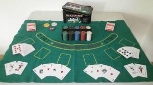 Juego Set Poker Texas 200 Fichas 2 Mazos De Carta Y Tapete