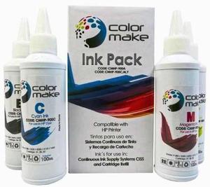 Tinta Epson L200,l210,l220,l355,l365,l555 Pack 4 Color Make