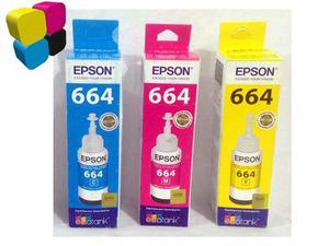 Tinta Epson Original T664 Colores L210 L220 L300 L350 L355